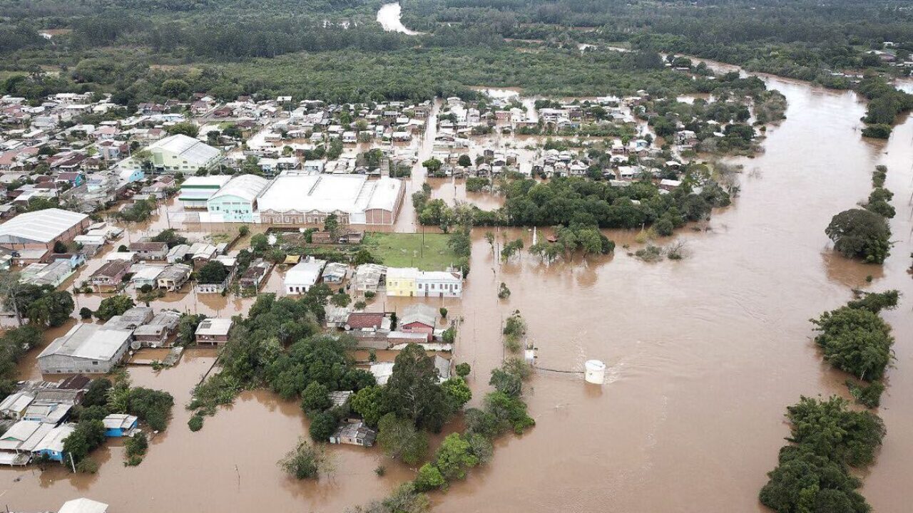 Inundação do Rio Cai em São Sebastião do Caí - RS.